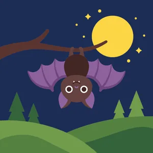 Bat Under the Full Moon