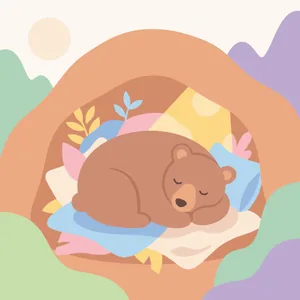 Bear Sleeping in a Cozy Den