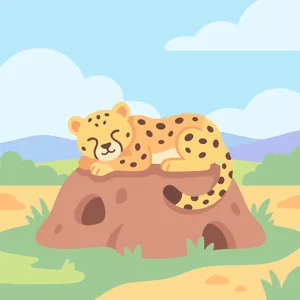 Cheetah Resting on a Rocky Ledge