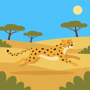 Cheetah Sprinting Across the Savanna