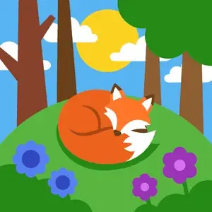 Fox Sleeping in Sunny Garden