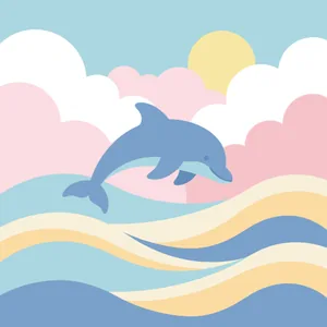 Dolphin Jumping Over Ocean Waves