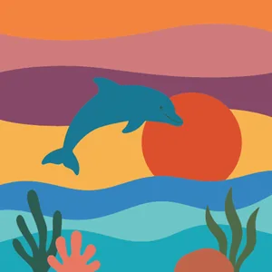 Dolphin Leaping at Sunset