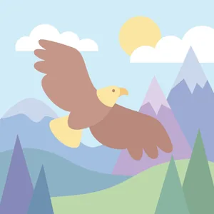 Eagle Soaring Above the Mountains