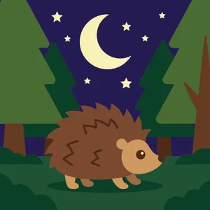 Hedgehog Walking Under Moonlight