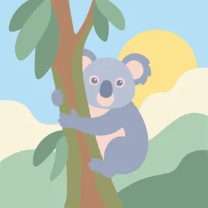 Koala Hugging Eucalyptus Branch