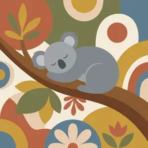 Koala Climbing Eucalyptus Tree