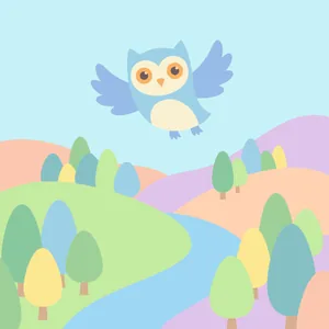 Owl Flying Over River Valley