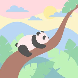 Panda Resting on a Tree Branch