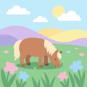 Pastel Horse in Dreamy Landscape